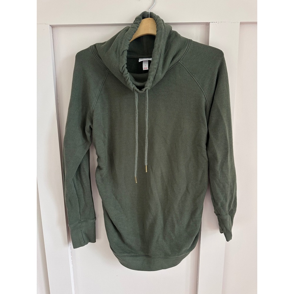 Isabel Maternity by Ingrid & Isabel Olive Green Cowl Neck Sweatshirt Size S